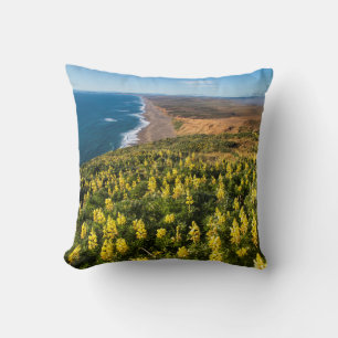 Yellow Lupine Above Point Reyes Beach At Point Throw Pillow