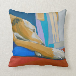 Yellow lurcher cushion