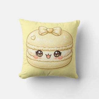 Yellow Macaron Sweet Kawaii Cushion Pillow
