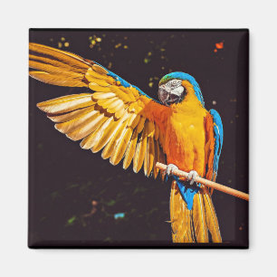 Yellow Macaw Parrot Magnet