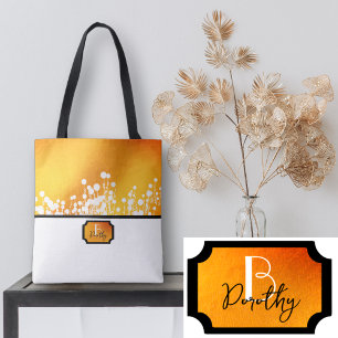 Yellow magic flowers tote bag