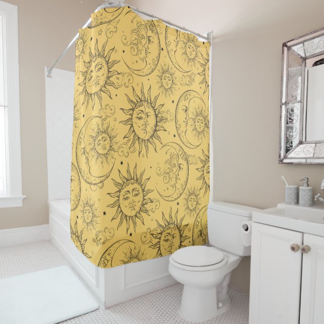 Yellow Magic Vintage Celestial Sun Moon Stars (In Situ)