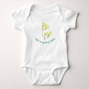 Yellow Magnolias on a Baby Bodysuit