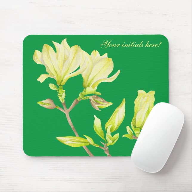 Yellow Magnolias on a Mouse Pad (With Mouse)