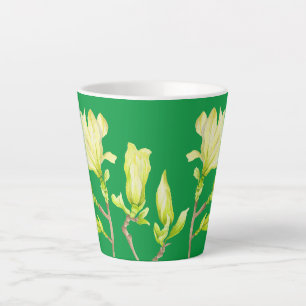 Yellow Magnolias on a Small Latte Mug