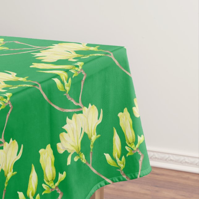 Yellow Magnolias on a Tablecloth (In Situ)