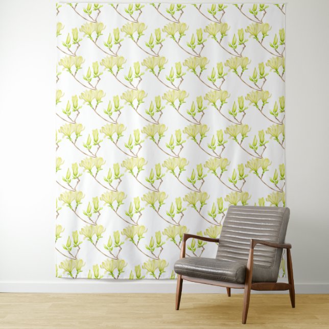 Yellow Magnolias on Tapestry (In Situ)