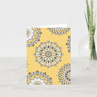 Yellow Mandala 2 Folded Greeting Card