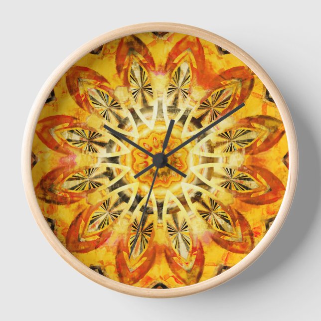 Yellow Mandala Clock (Front)