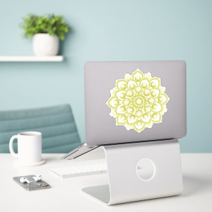 Yellow Mandala Flower Custom-Cut Vinyl Sticker