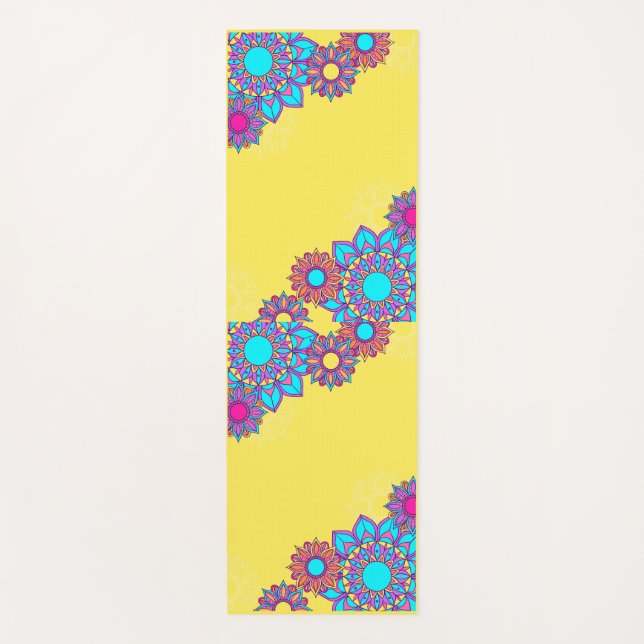 Yellow Mandala Yoga Mat  (Front)