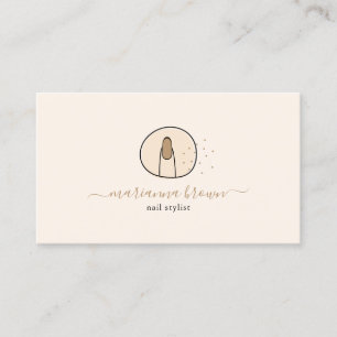 Yellow Manicure Polish Spa Nail Salon Logo Business Card