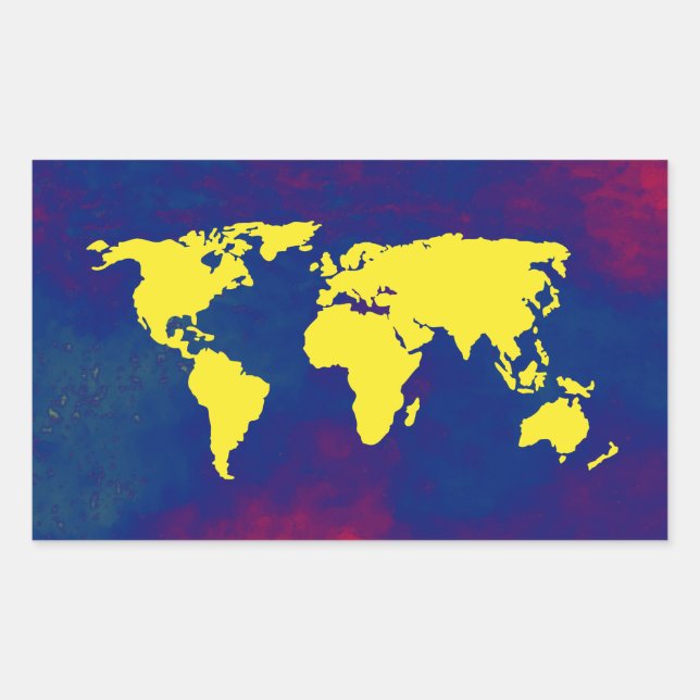 yellow map of the world sticker (Front)