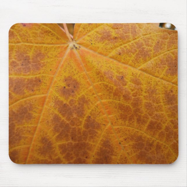 Yellow Maple Leaf Autumn Abstract Nature Mouse Pad (Front)