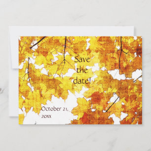 yellow maple leaves wedding announcement