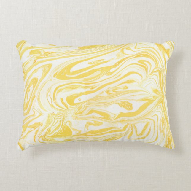 Yellow marble texture. Hand drawn Accent Pillow (Front)