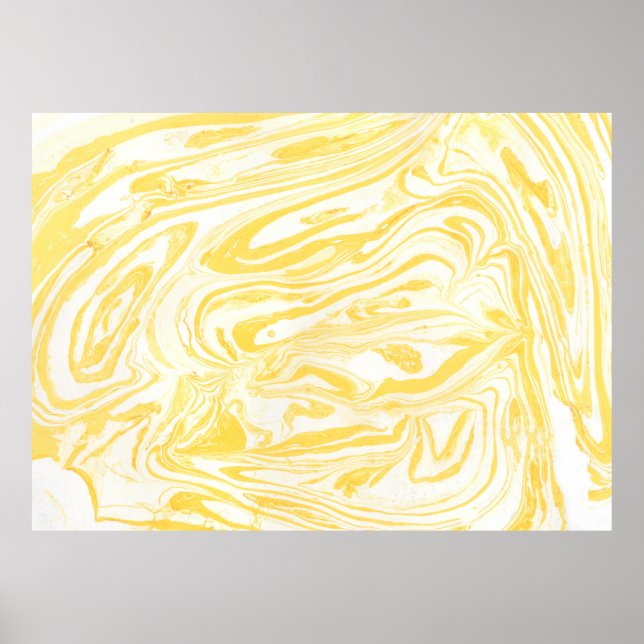 Yellow marble texture. Hand drawn Poster (Front)