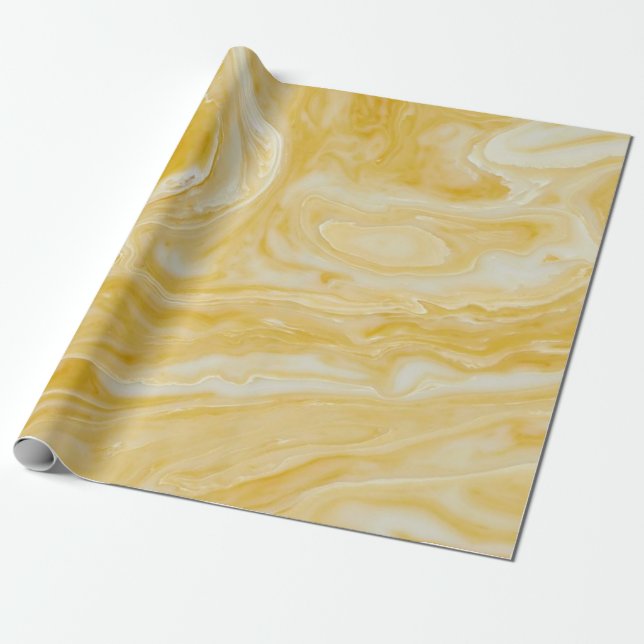 Yellow Marble Wrapping Paper (Unrolled)