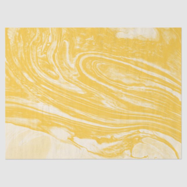 Yellow Marbly Painting Light Abstract Art Texture Tissue Paper (Front)
