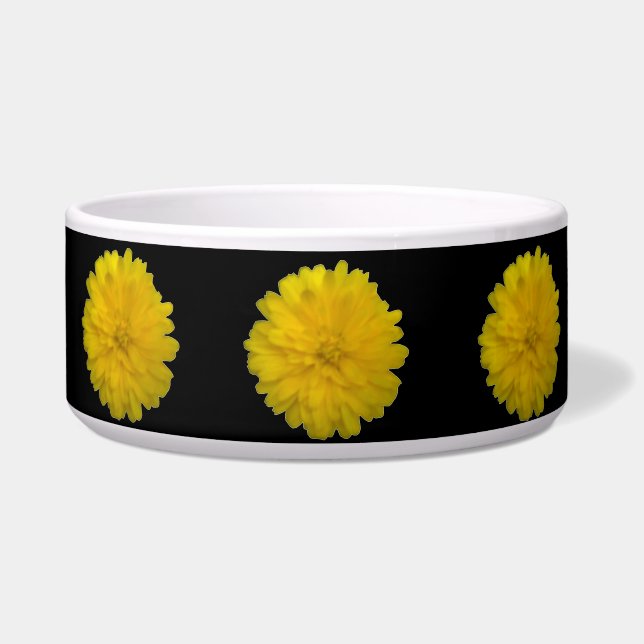 Yellow Marigold Dog Bowl (Front)