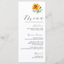 Yellow Marigold Elegant Floral Fall Wedding
