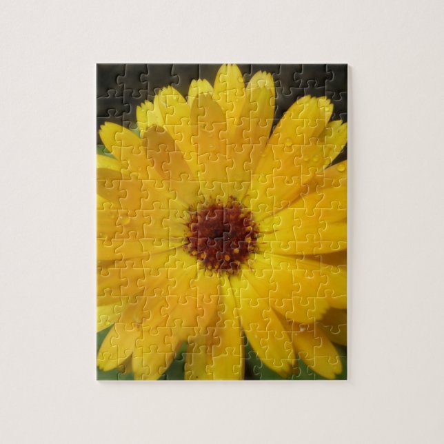 Yellow Marigold Macro Puzzle (Vertical)
