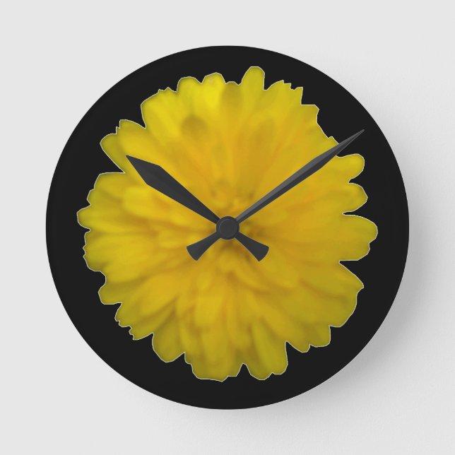 Yellow Marigold Wall Clock (Front)