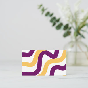 Yellow marron red curvy lines wavy pattern design business card