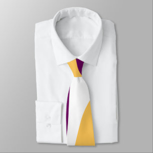 Yellow marron red curvy lines wavy pattern design  tie