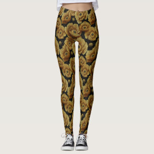 Yellow Maternity Anemones Themed Anniversary Gift Leggings