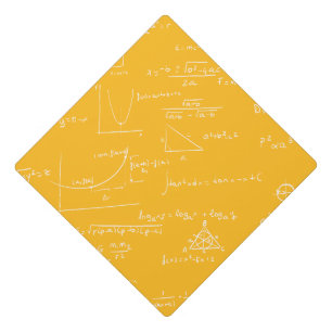 Yellow Math Equations Formulas Graduation Cap Topper