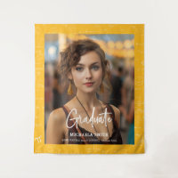 Yellow Math Handwritten Script Photo Graduation 