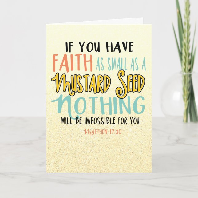 Yellow Matthew  17:20 Mustard Seed Card (Front)