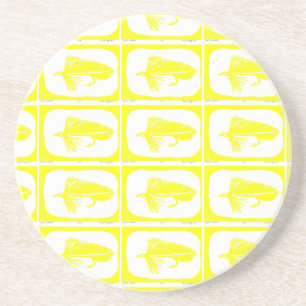 "Yellow Matuka" Streamer Fly Pattern Coaster. Coaster