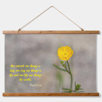 Yellow Meadow Buttercup Flower with Buddha Quote