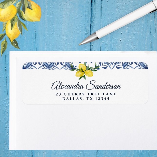Yellow Mediterranean Lemon Return Address (Creator Uploaded)