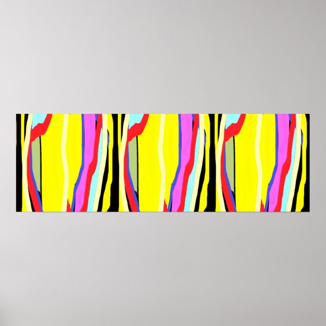 Yellow Mellow colourful abstract art hippie style Poster (Front)