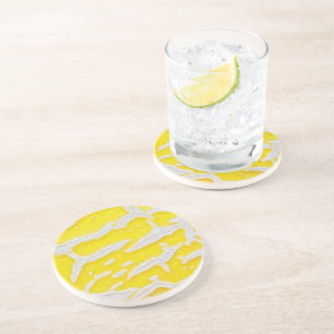 Yellow melon pattern  coaster