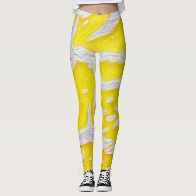 Yellow melon pattern leggings (Front)