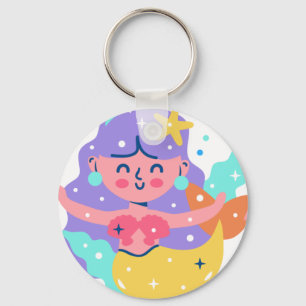 Yellow mermaid keychain