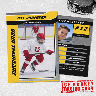 Yellow Metal Ice Hockey Trading Card