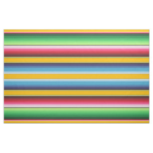 Yellow Mexican Serape Blanket Stripes Fabric