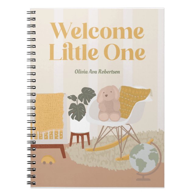 Yellow Mid-Century Modern Nursery Notebook (Front)