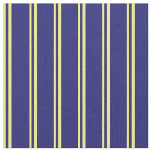 Yellow & Midnight Blue Coloured Lines Fabric