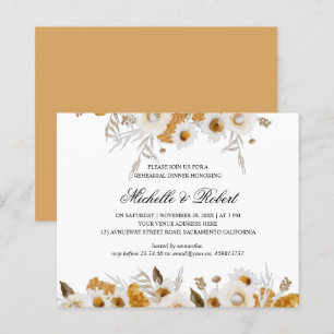 Yellow Mimosa white chamomile Rehearsal Dinner