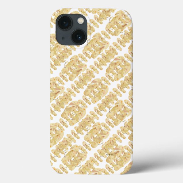 Yellow Mini Flop Flop Pattern Case-Mate iPhone Case (Back)