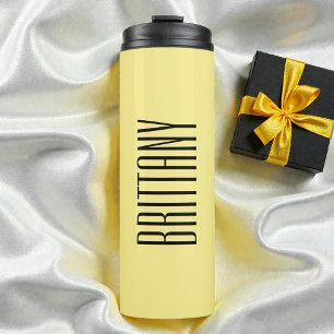Yellow Minimal Bridesmaid Personalized Name Simple Thermal Tumbler