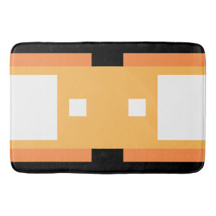 Yellow Minimal Orange Black White Bath Mat