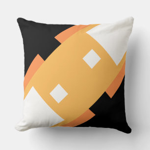 Yellow Minimal Orange Black White Throw Pillow