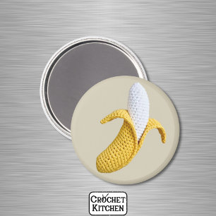 Yellow Minimalist Grandma Fruit Crochet Banana Magnet